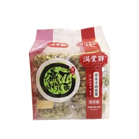 满堂鲜 扁刀削宽面 菠菜面 800g